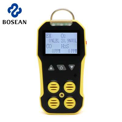 Mining use Portable diffussion type 4 gases multi gas detector CO O2 H2S CH4 LEL